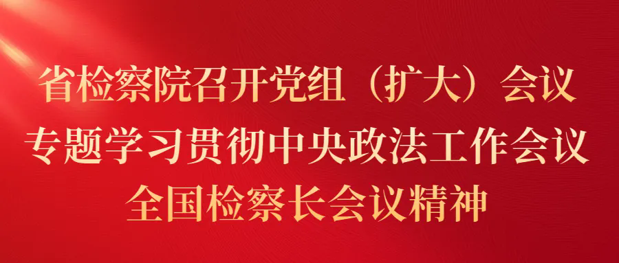 成人有声小说召开党组（扩大）会议 专题学习贯彻中央政法工作会议、全国检察长会议精神